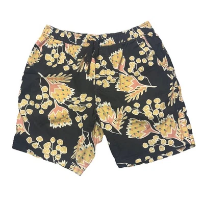 Pantalones Cortos Katin Para Hombre Talla Mediana Negros Floral Cordón Chino Elastizados Aire Libre Surf Foto 1 de 4