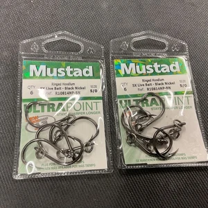2pk MUSTAD R10814NP-BN-6 PACK-RINGED ULTRAPOINT Hoodlum 5X GANCHOS “Ahorrar” - Imagen 1 de 3