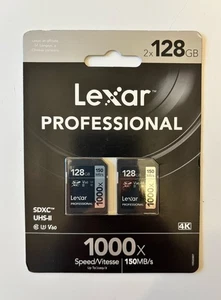 Lexar Professional 2er Pack 1000x 128GB SDXC UHS-II Speicherkarten - 150MB/s - 4K Ready - Bild 1 von 2