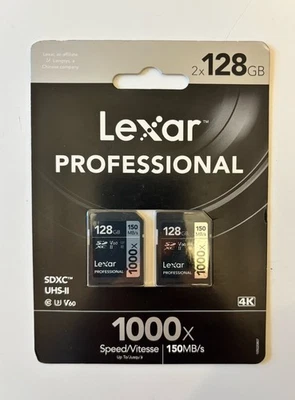 Lexar Professional 2er Pack 1000x 128GB SDXC UHS-II Speicherkarten - 150MB/s - 4K Ready - Bild 1 von 2