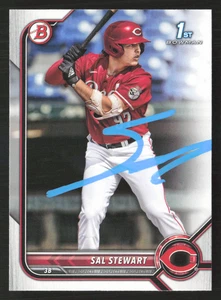 Sal Stewart Signed 2022 1st Bowman Draft Card # BD-122 Cincinnati Reds - Picture 1 of 2
