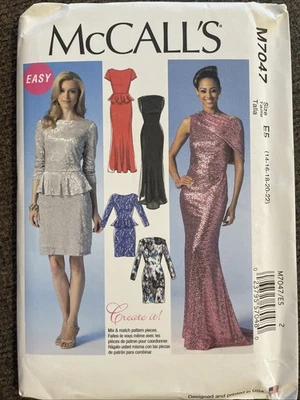 New Sewing Pattern McCall’s M7047 Easy Misses Lined Pullover Dresses 14-22 - Image 1 of 4