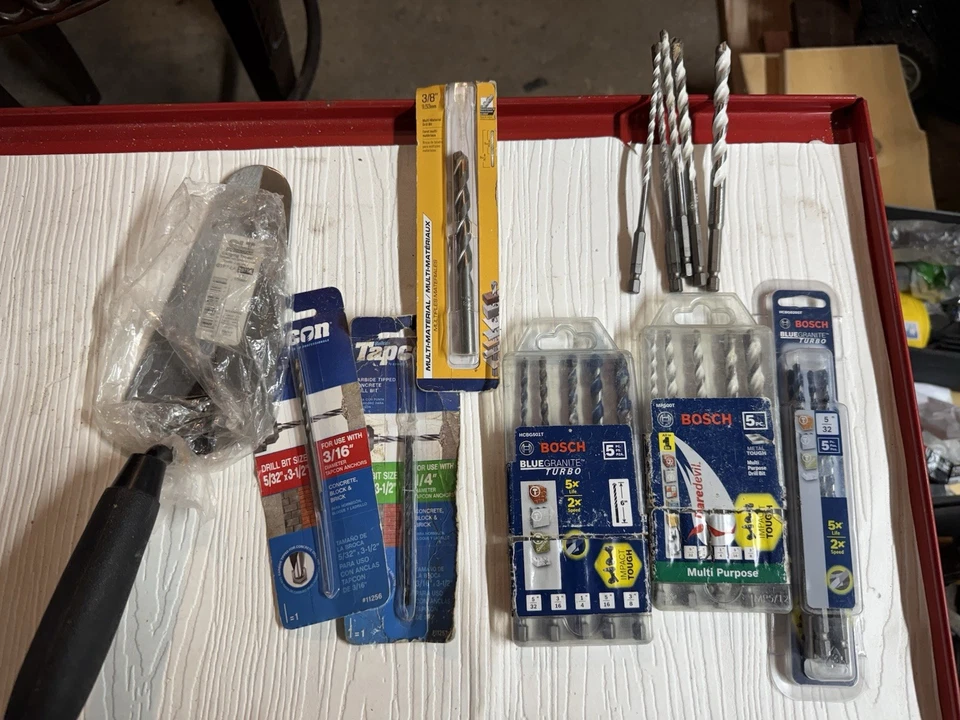 Concrete Drill Bit Lot 20+ Pieces Free Trowel - Image 1 of 1