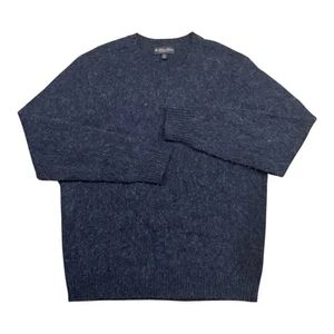 Brooks Brothers 100 % Wolle Rundhalsausschnitt Pullover marineblau angeraut Shetland Herren XL - Bild 1 von 4