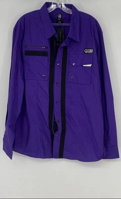 Camisa Cavi Para Hombres Púrpura Algodón Manga Larga Bolsillos Cuello Abotonada Talla 2XL Foto 1 de 4