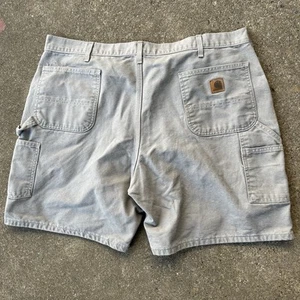 Vintage Mens Carhartt Canvas Carpenter Work Shorts Mens 42 TAN - Picture 1 of 7