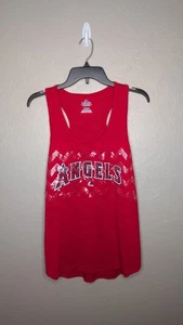 Camiseta sin mangas Majestic para mujer XLarge roja lentejuelas Los Angeles Angels espalda deportiva MLB - Imagen 1 de 5