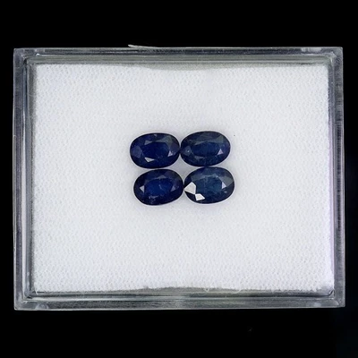 Oval Cut Natural Top Rich Blue Sapphire Madagascar 5.41ct 7.5x5mm 4pcs Gemstone - Image 1 of 4