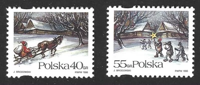 Polonia 1996 #3322-23 Navidad -MNH (Juego de 2) Foto 1 de 3