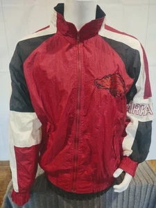 Vintage Pro Player Arkansas Razorbacks Full Zip Nylon Mens Hog Jacket Small 🐗🐗 - Picture 1 of 15