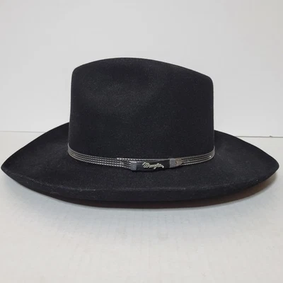 Sombrero Vaquero Wrangler Western Negro 4X Calidad Castor Talla 7 1/2 Hecho en EE. UU. Foto 1 de 4