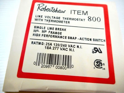 Robertshaw 800 线伏机械恒温器 25A 120/240 — 第 1/4 张图片