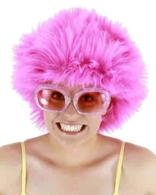 Fuzzy Faux Fiber Fun FUCHSIA  Costume Wig One Size ADULT - FREE SHIPPING - Image 1 of 3