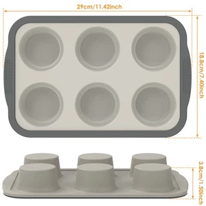 2 Pcs Silicone Cake Mold 6 Cavity Baking Mold Nonstick Cake Mold Enduring CufHf - Picture 1 of 11