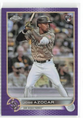 2022 Topps Chrome Update Purple Refractor Rookie Jose Azocar RC San Diego Padres - Image 1 of 2