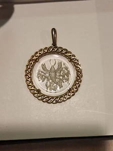 Collar Colgante Vintage Corona Trifari Intaglio Escorpio Zodiaco - Imagen 1 de 5