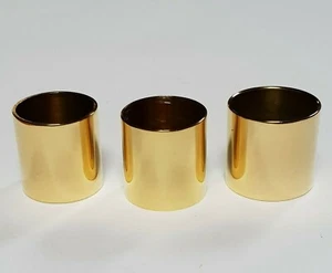 3 x gemischte SCHLICHTE MESSINGHALSBÄNDER 22mm 23mm & 24mm Durchmesser für Gehstockherstellung - Bild 1 von 3