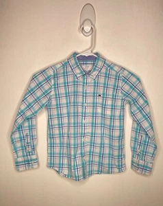 Crown & Ivy Kids Button Down Shirt Boys Size 5 Long Sleeve Blue White  - Picture 1 of 4