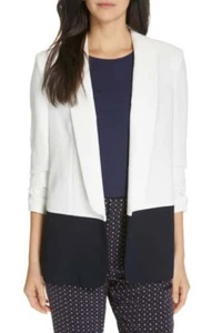 Chaqueta para mujer Joie Lollasa B Colorblock en blanco, azul marino talla 8 $348 - Imagen 1 de 10