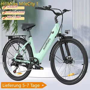 MileCity 1 eBike 26 Zoll E-fahrrad 250W E-Mountainbike 468Wh Elektrofahrrad Grün - Bild 1 von 16