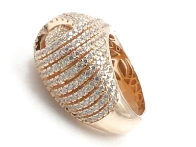 ANILLO DE CÓCTEL CIRCONITAS CÚBICAS PLATA ESTERLINA 925 CHAPADO EN ORO ROSA Y RODIO, 6 Foto 1 de 4