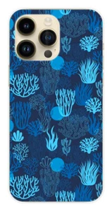Coque en silicone imprimée compatible Apple iPhone 14 Pro Max Corail bleu - Picture 1 of 3