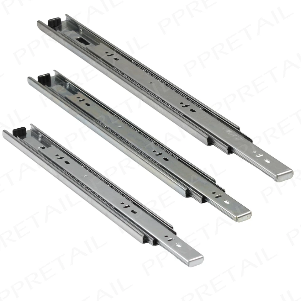 2 x SHORT-LONG Ball Bearing Drawer Runners Metal Slides Kitchen/Bedroom Cabinet - Image 1 of 1