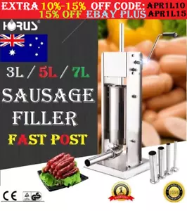 3 /5 /7/10L Sausage Filler Stuffer Stainless Steel Speed Adjustment Salami Maker - Picture 1 of 16