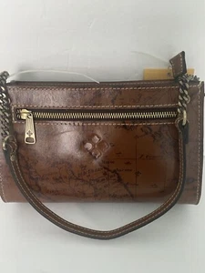 Neu mit Etikett Patricia Nash Leder Turati Kartendruck Reißverschluss oben Crossbody & Kettenriemen 149 $ - Bild 1 von 11