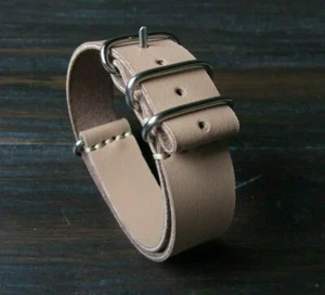 Reloj con correa hipoalergénica curtida vegetal correa de cuero Cooper beige - Imagen 1 de 9