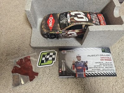 2017 Austin Dillon 3 Dow Salutes Veterans Charlotte Win Autographed 1/24 Rare - Image 1 of 4