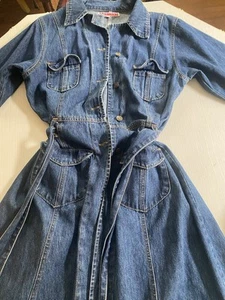 Jean Coat Women’s Duster Trench Medium Vintage - Picture 1 of 9