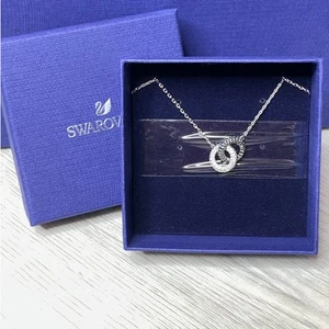 Swarovski Stone necklace Circle, Black, Rhodium plated - Picture 1 of 7