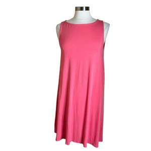 Eileen Fisher Pink Viscose Sleeveless Jersey Flare Dress Womens Medium - Picture 1 of 10