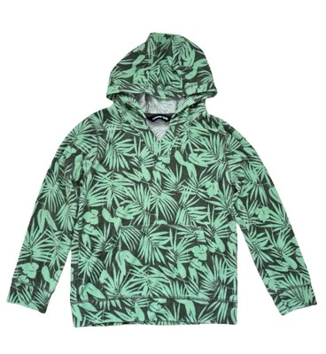 Lands End Terry Cloth Palm Leaf Hooded Towel Shirt Kids Size 8 Years  - Image 1 of 3