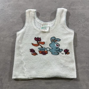Canottiera vintage JCPenney anni '80 bambino jogger spugna panno coniglietto Pasqua fiore medio - Foto 1 di 11
