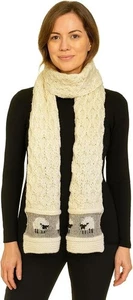 Wollschal - 100% Britische Grobwolle, Damen Winter Warm Schaf Design Boarder - Bild 1 von 12