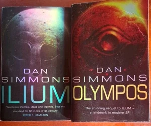 Dan Simmons X2 Ilium & Olympos, Paperbacks, Stunning Mythological Sci-Fi - Foto 1 di 16