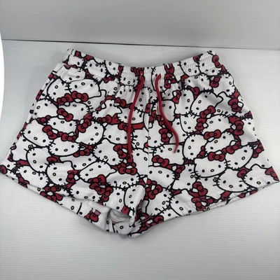 Pantalones cortos de pijama Sanrio Hello Kitty con cordón rojo/blanco talla M con cuerda roja Foto 1 de 4