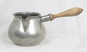 RARE Vintage Max Rieg Hand Made Pewter Brandy Warmer Wooden Handle 1245 - Picture 1 of 8
