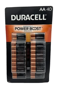 Duracell Power Boost AA Alkaline Batteries Pack of 40 - Picture 1 of 2