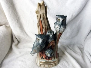 🦉 Vintage Ski Country Screech Owl Family Bourbon Whiskey Dekanter 1977 mit Box - Bild 1 von 21