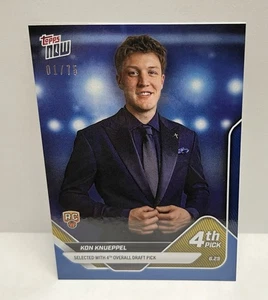 2025 Topps Now #D4 Kon Knueppel BLUE Foil Parallel 01/75 RC Rare SP Hornets - Picture 1 of 1