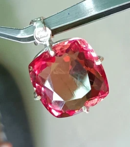 Certificado 52 Ct + Zultanita Natural 7 Colores Corte Cojín Colgante Plata 925 Joyería - Imagen 1 de 6