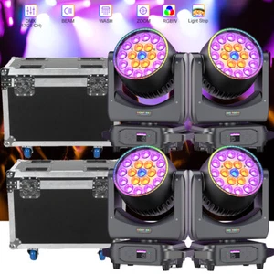 19 x 20W RGBW LED Beam Wash Zoom Moving Head Stage Light with Ring DMX DJ Lights - Picture 1 of 15