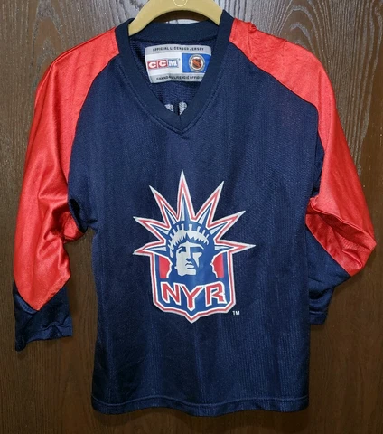CCM Blue & Red Pavel Bure New York Rangers #9 Hockey Jersey Youth S/M Cover