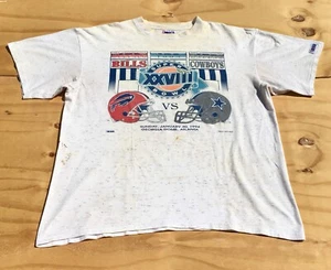 Rare/ Vintage NFL Super Bowl XXVII Dallas Cowboys vs Buffalo Bills Single Stitch - Picture 1 of 8