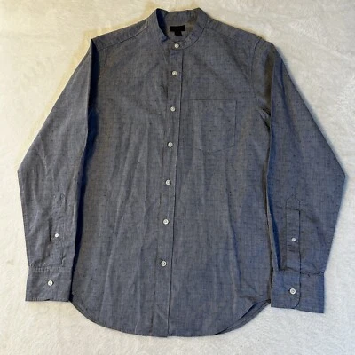 Camisa feminina J Crew tamanho XS azul manga longa bolso sem colarinho - Imagem 1 de 4