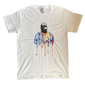 ACTUAL FACT Biggie Paint Drip Printed White Tee T Shirt