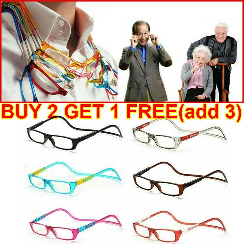 Gafas de lectura magnéticas colgantes Anteojos ajustables Frontal Click Connect Cuello Foto 1 de 4